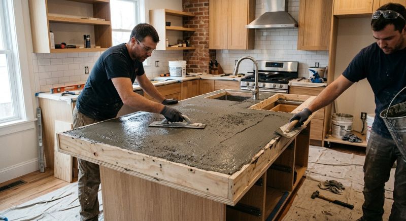Cement Countertop Pouring in Napa, CA