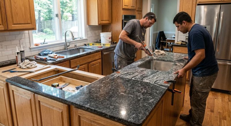 Granite Slab Installation in Santa Rosa, CA
