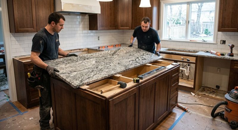 Granite Slab Installation in Sonoma County, CA