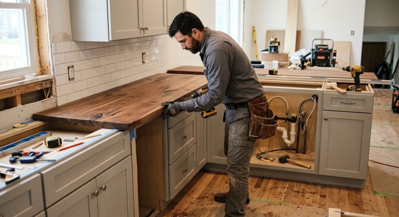Wood Countertop Installation in Sonoma County, CA